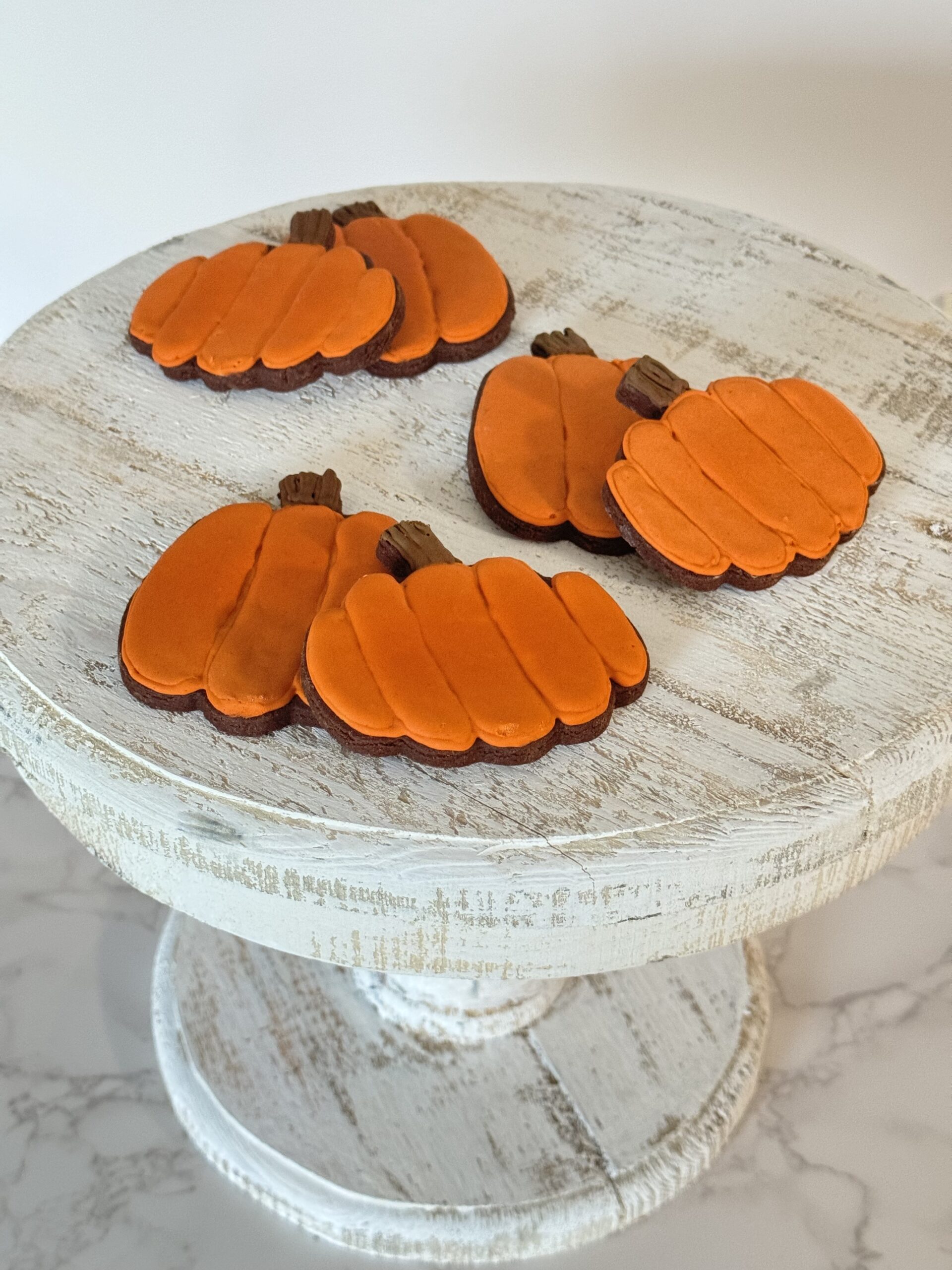 Easy Chocolate Sugar Cookies with a Caramel Royal Icing